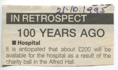 Ballarat Courier - Early Hospital Misc - eg. Fundraising