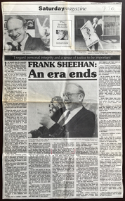 Ballarat Courier, 21st Nov 1992 - Frank Sheehan, former Labor MLA for Ballarat East - achievements/hospital