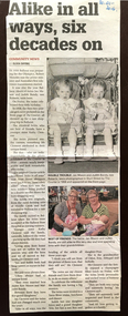 Ballarat Courier - Identical Roberts twins, Jan & Judith, past trainess, commenced June 1973