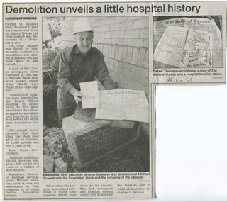 Ballarat Courier - Later Hospital Misc - eg. Building etc