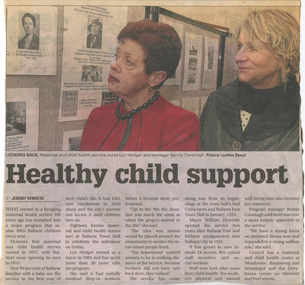 Ballarat Courier - Maternal & Child Health Services, Ballarat, 100 year history - Lyn Hedger