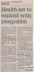 Ballarat Courier - Ballarat District Nursing and Healthcare Group to merge with Intergrated Living Australia, May 2017
