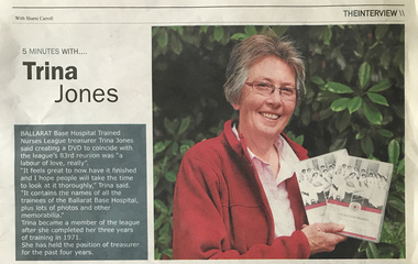 Ballarat Courier - 2011, BBH Trained Nurses League DVD produced by member Trina Jones (School Jan 1968)