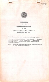 Administrative record - City of Sunshine Voters Rolls, 1979