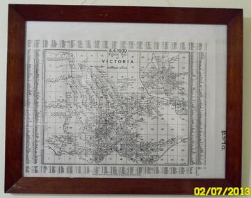 Map (1939), RAILWAYS OF VICTORIA, Including Passenger Mileage,  4 April 1939, 1939