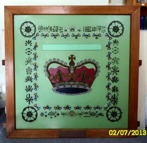 Decorative object - Nettlefolds Queen's Coronation 1953 Wooden Frame Display Board, Possibly early 1950's