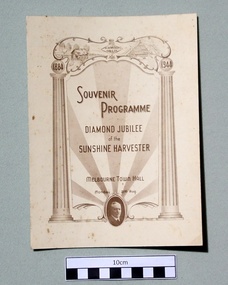 Memorabilia - Souvenir Programme Diamond Jubilee of the Sunshine Harvester at Melbourne Town Hall on Monday 21st August 1944, 1944