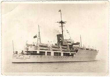 Photograph (1950), The Migrant Ship HELLENIC PRINCE, Copy 27/01/2014 - (Original Post Card circa 1950)