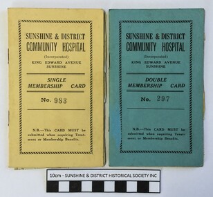Membership Cards (1946), Sunshine & District Community Hospital, 30/09/1946