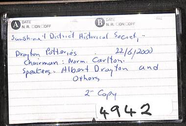 Audio - Drayton Potteries Audio Tape, 22/6/2000