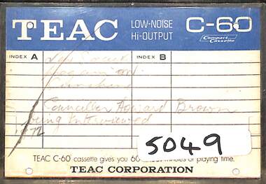 Audio - Interview with Sunshine City Councillor Howard Brown 1972 Audio Tape
