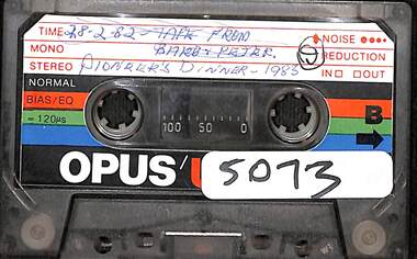 Audio - Sunshine And District Pioneers Dinner 1983 Audio Tape, 17/11/1983