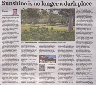 Article - Sunshine Is No Longer A Dark Place, The Age, 14th October 2025