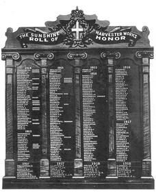 Photograph - Sunshine Harvester Works Roll of Honor Board Photograph