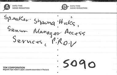 Audio - Sunshine and District Historical Society Annual General Meeting 2006 Audio Tape