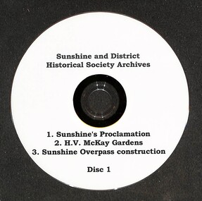 Archive - Sunshine and District Historical Society Archives Discs