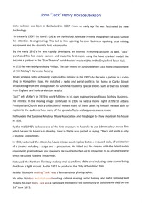 Document - Sunshine And District Historical Society John 'Jack' Horace Jackson Exhibition 2025