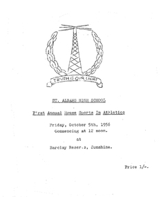 Programme - St. Albans High School 1956 House Sports Programme