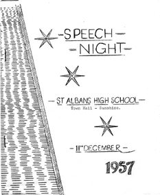 Programme - St. Albans High School 1957 Speech Night Programme