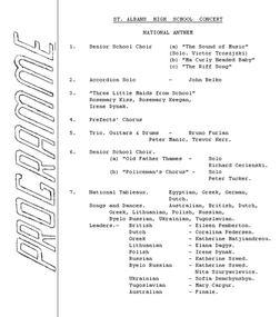 Programme - St. Albans High School Concert Programme