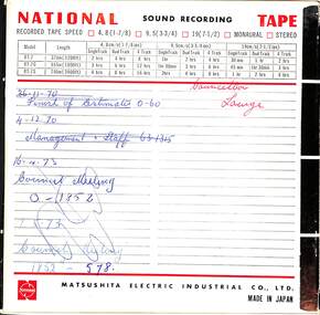 Audio - City Of Sunshine Council Meeting Tape Recordings 24th August 1977 To 21st March 1978