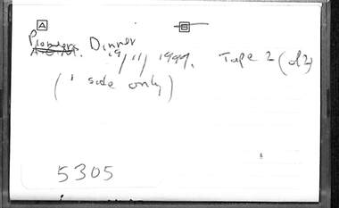 Audio - Sunshine And District Pioneers Dinner 1999 Audio Tape 2, Sunshine and District Historical Society Inc, 19th November 1999