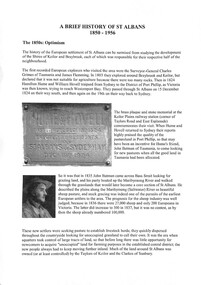 Document - A Brief History Of St. Albans 1850 - 1956, Joseph "Joe" Ribarow
