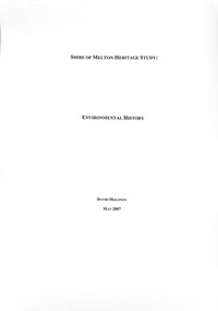 Document - Shire Of Melton Heritage Study Environmental History 2007, David Moloney, May 2007
