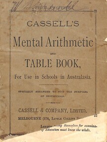 Booklet - Cassell's Mental Arithmetic And Table Book, Cassell & Company Limited, 1899