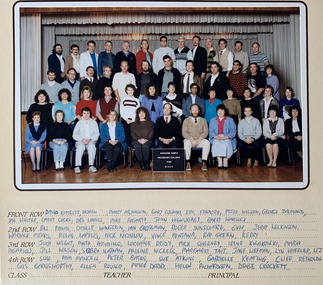 Photograph - Sunshine North Secondary College 1989 Staff Photograph