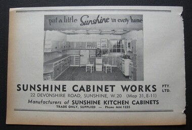 Photograph - Sunshine Cabinet Works Label Photograph