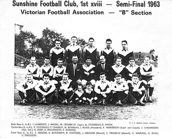 Photograph - Sunshine Football Club 1963, 1971, 1971 & 1963