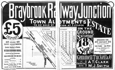 Flyer - Braybrook Railway Junction Housing Allotments 1886, 1886