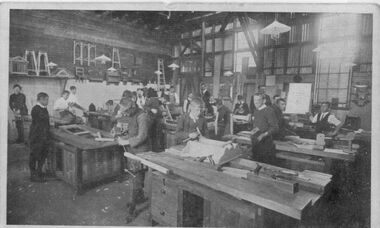 Photograph - Sunshine Technical College woodworkers, [1915]
