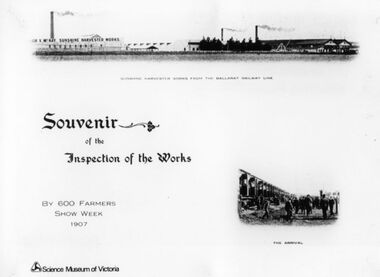 Memorabilia - Souvenir of Inspection of the works Sunshine Harvester Works 1907, 1907