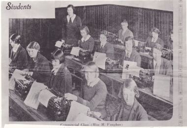 Photograph - Sunshine Technical School Commercial class Miss M Vaughan Circa 1930 Photo, [1930]