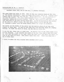 Document - Recollections of Mr E McKenzie letter 1921 "Early days of Albion", 1921
