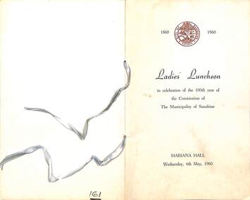 Ephemera - Menu program for ladies luncheon, 1960