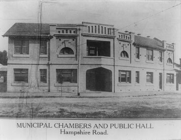 Photograph - Municipal chambers and public hall in 1923