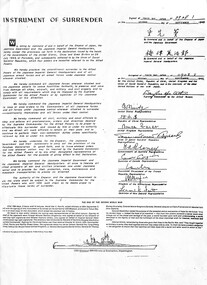 Document - Instrument of Surrender World War II, 1945