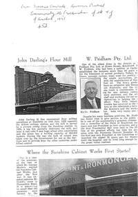 Article - John Darling Flour Mill W Pridham Pty Ltd and Sunshine Cabinet Works, Originally 1947; 1951