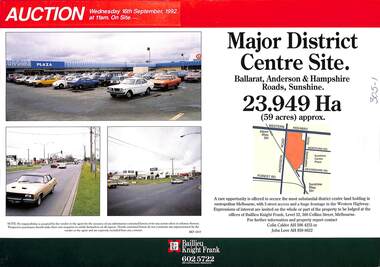 Document - Land auction advertising document Major District Centre Site Ballarat Road and Hampshire Road Sunshine, Baillieu Knight Frank