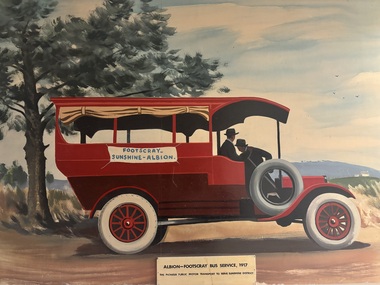 Artwork, other - Albion - Footscray Bus Service 1917 Painting, n.d