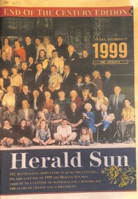 Newspaper - Herald Sun End of the Century Edition, Herald Sun, Dec 31, 1999