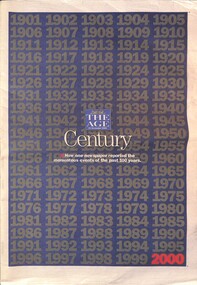 Newspaper - The Age Century Lift Out Tribute, The Age, Dec 21, 1999