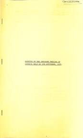 Administrative record - City of Sunshine - Commissioner Mr Alexander "Alex" George Gillon Collection 1976 - 1982 - Minutes of the ordinary meeting of council held on 5th September 1978, City of Sunshine, 5th September 1978