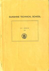 Administrative record - SUNSHINE TECHNICAL SCHOOL STAFF INFORMATION 1986, 1986