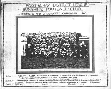 Photograph - Sunshine Football Club 1946, 1946