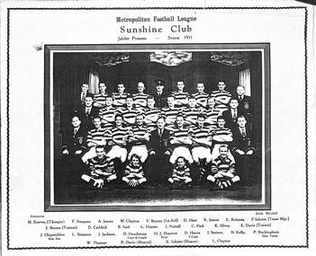 Photograph - Sunshine Football Club 1952, 1951-52