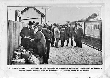Photograph - Sunshine Rail Disaster investigations, 1908